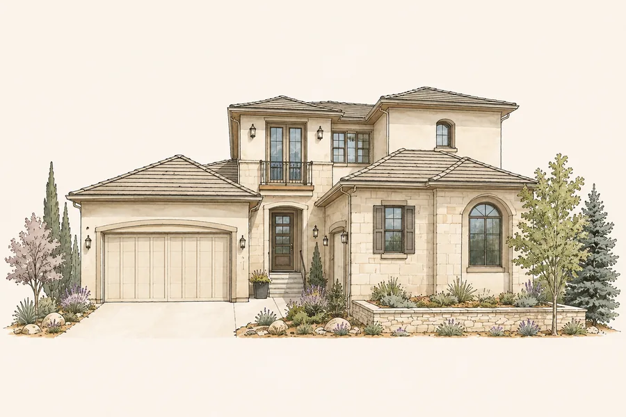 Pale Stone Villa Solterra home illustration