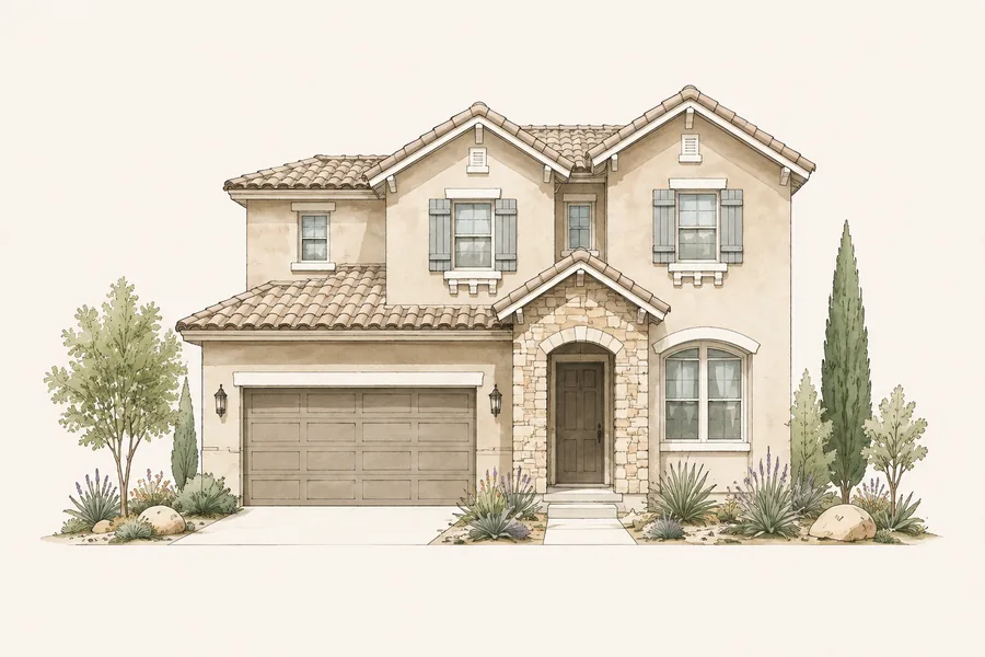 Twin Gable Solterra home illustration