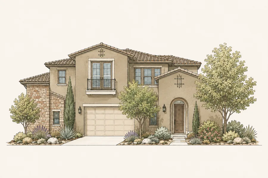 Tuscan Balcony Solterra home illustration