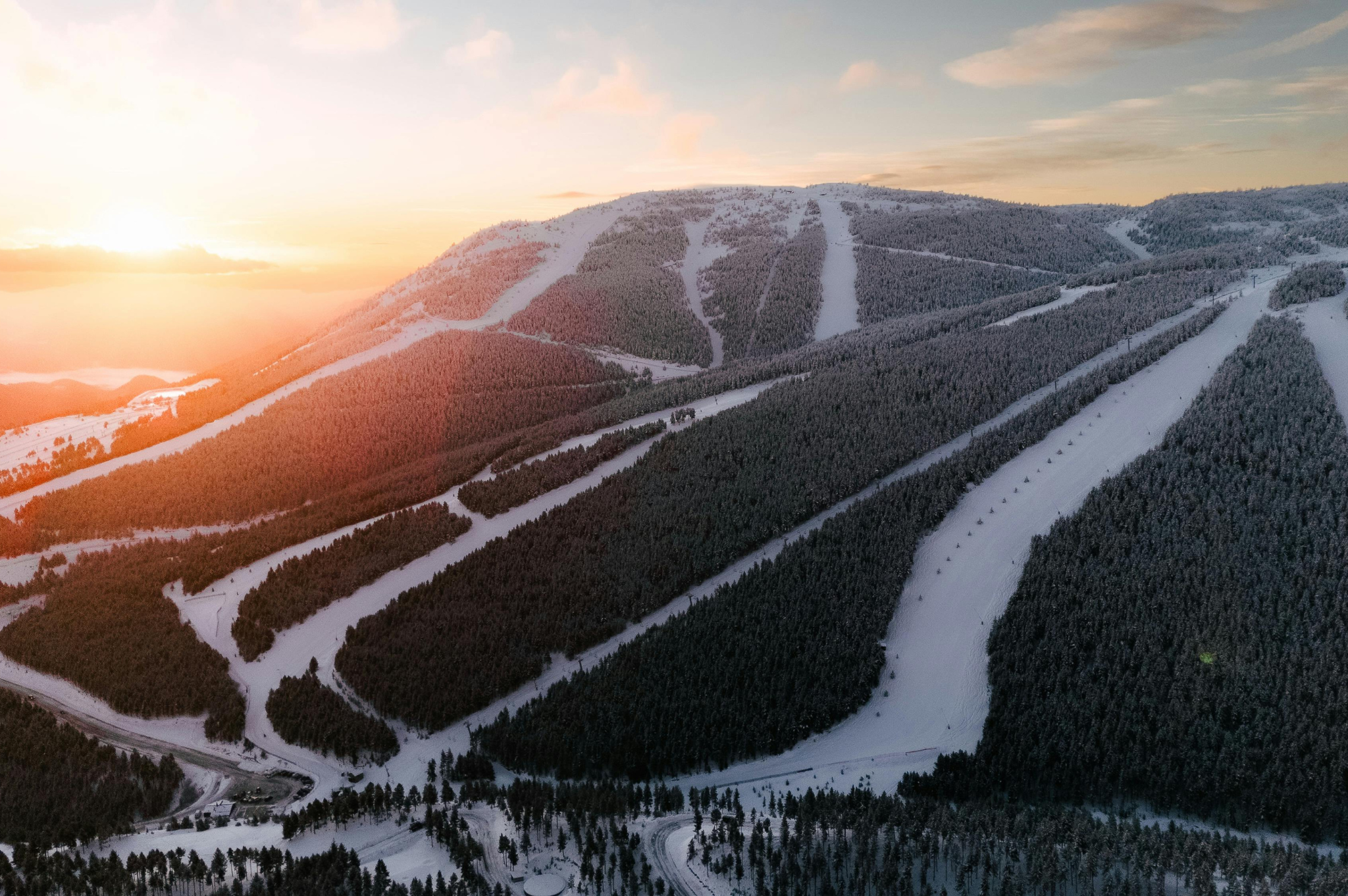 Winter Park ski mountain at sunrise